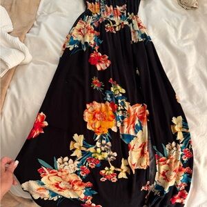 Band of Gypsies Black Floral Maxi Dress
